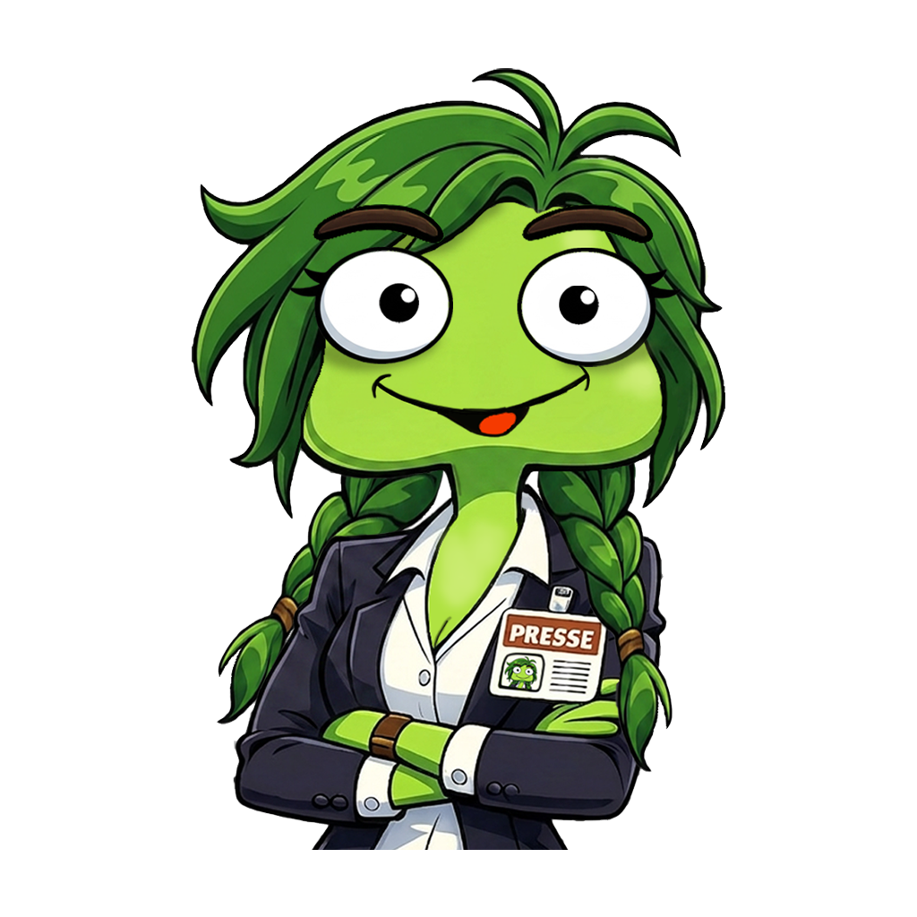 Zehlira, official Earth correspondent, in a press outfit