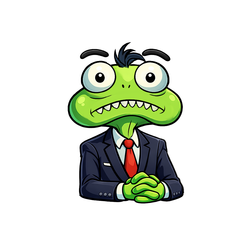 Zehlirk at the TZB news desk with a Zorblin city background
